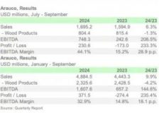 Arauco reports growth in sales and improved profitability in Jan.-Sep. 2024